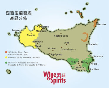 西西里葡萄酒產區分佈